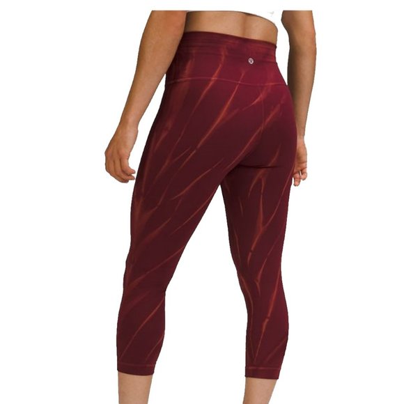 Lululemon Wunder Train HR Crop 23" Fade Sun Bleached Wash Red Merlot - Picture 1 of 6
